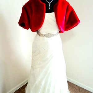 Davids Bridal Ivory Size 14 Wedding Dress